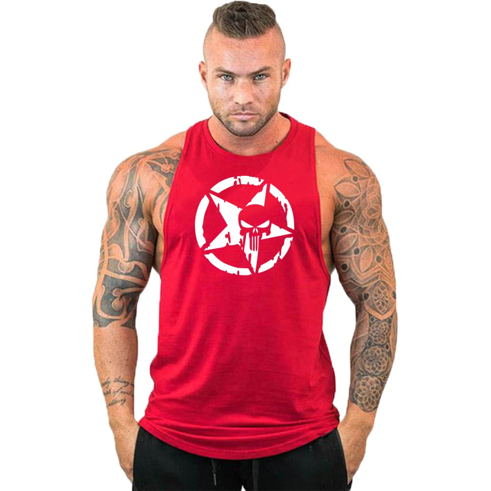 New fashion pure cotton sleeveless shirt vest men's fitness shirt men's undershi