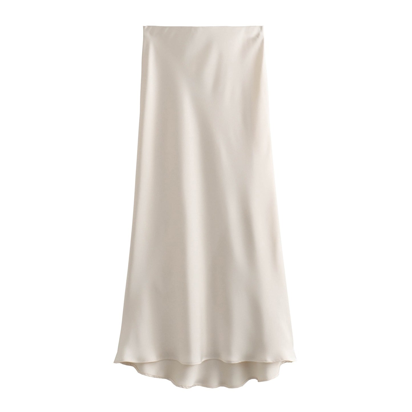 XNWMNZ Women's Fashion 2023 Flowing Satin Midi Skirt Women Vintage Elastic High