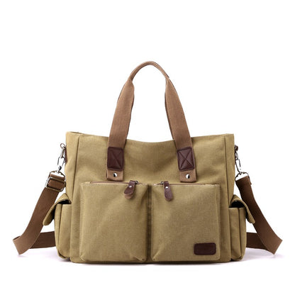 Canvas retro crossbody bag, handbag commuting bag, shoulder bag, work bag, large capacity handbag