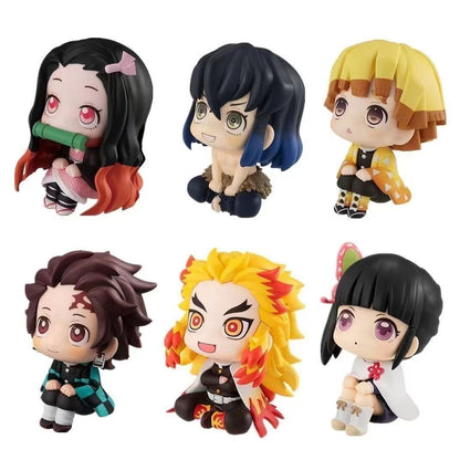 Anime Demon Slayer Boneco de Brinquedo 6cm Nezuko Tanjirou Zenitsu Inosuke Kyoujurou Kanawo Action Figures Modelo Brinquedo Presente de Natal de Aniversário Infantil
