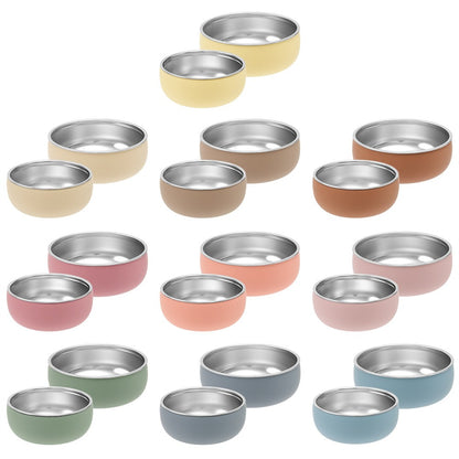 Color Kids 2PCS Stainless Steel Bowl Tableware Set For Baby Feeding Detachable Silicone Food Dish Plate BPA Free Kids Dinnerware