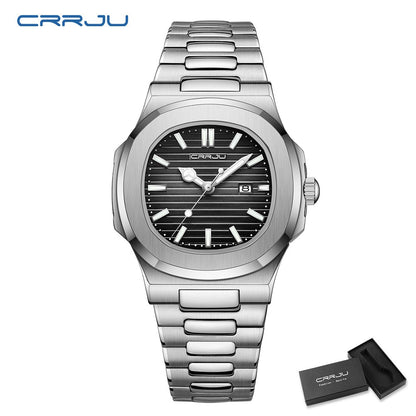 CRRJU  Men Watch 2024 Luxury Top Brand Quartz Watches Business Simple Ultra Thin Luminous Wristwatch Men's Clock Reloj Hombre