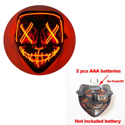 1 pcs Attractive Neon EL Wire Mask  More Colors For Choice Luminous LED Purge Mask Adult Cosplay Prop For Night Glow In The Dark