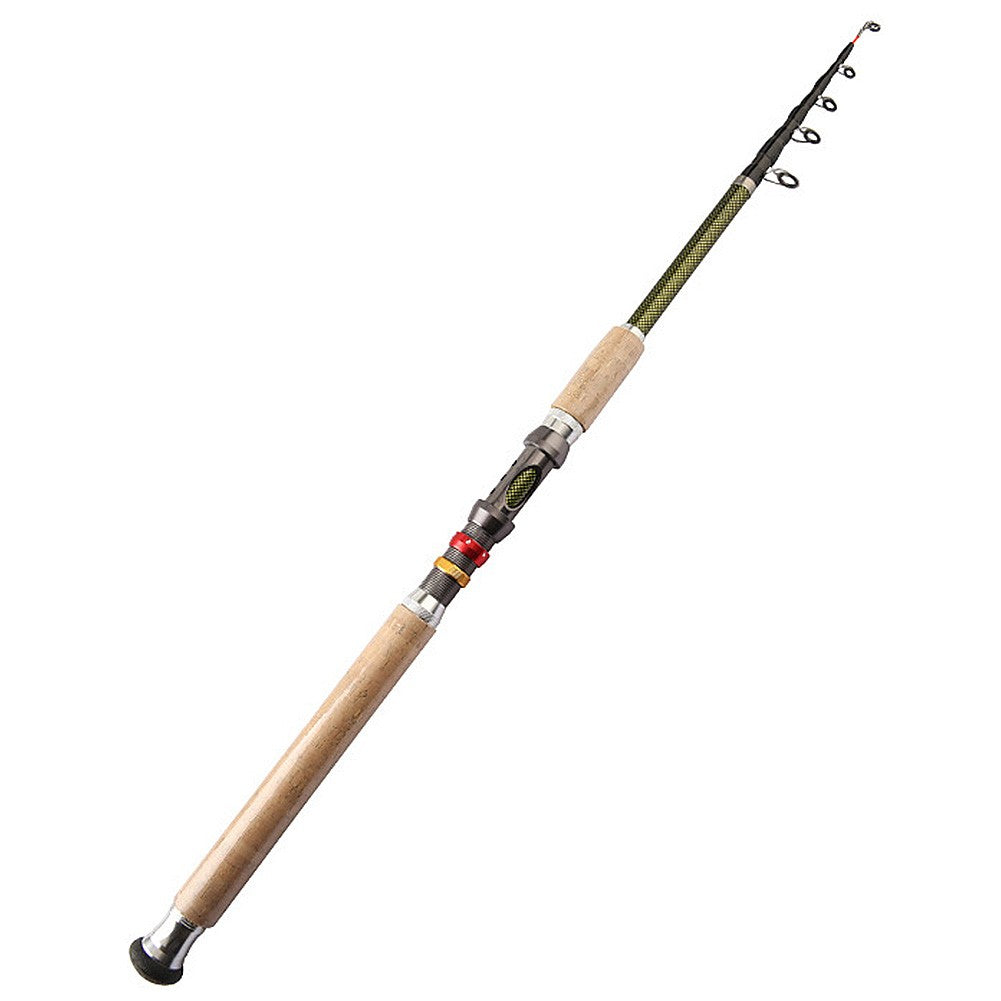 Vara de Pesca Telescópica de Fibra de Carbono 2.1M 2.4M 2.7M Vara Portátil de Viagem M Potência para Pesca de Robalo, Lúcio e Carpa