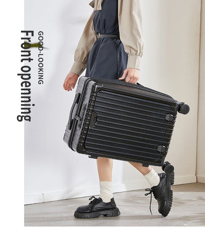 New multifunctional luggage with front opening 20 inch password travel case 26 inch men's and women's large capacity luggage wit