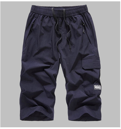 Men's Summer Quick Dry 3/4 Pants Lightweight Capri Shorts Hiking Fishing Travel Casual Cargo Shorts Pants Men Gym Shorts 7XL 8XL