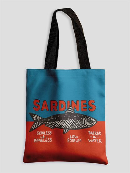 Colorful Trendy Sardines Printe Casual Handbag, Reusable Fashionable Backpack, Multifunctional Tote Bag Polyester Shopping Bag