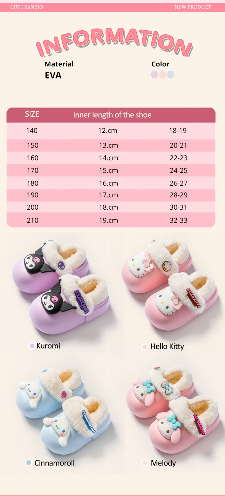 2024 New Winter Warm Cute Cartoon Indoor Mule Soft Non-slip Fluffy Slippers For Kids Teen Boys Girls Children Home Cotton Shoes