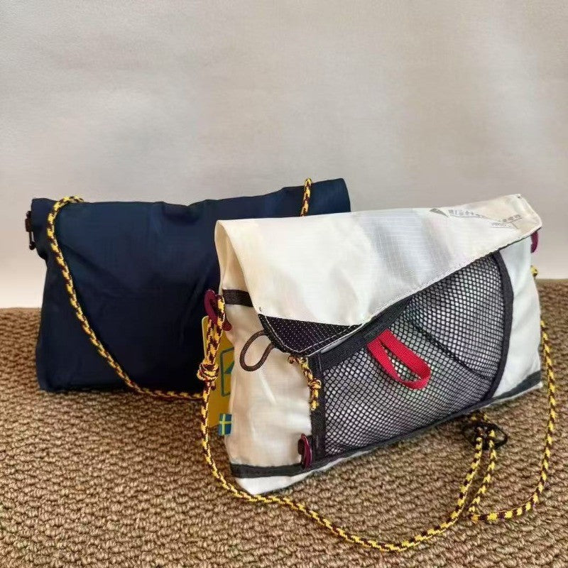 2025 New Ultra-Light Unisex Single-Shoulder Crossbody Bag, Hollow Mesh Color-Blocked Men's Cycling Travel Messenger Bag