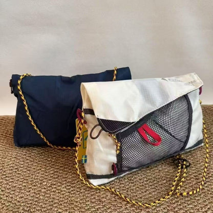 2025 New Ultra-Light Unisex Single-Shoulder Crossbody Bag, Hollow Mesh Color-Blocked Men's Cycling Travel Messenger Bag