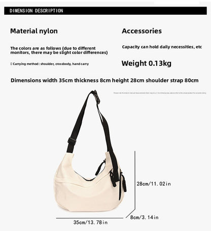 New Crossbody Bag Large Capacity Casual Shoulder Bag Versatile Nylon Dumpling Bag for Women Autumn Winter Fashion