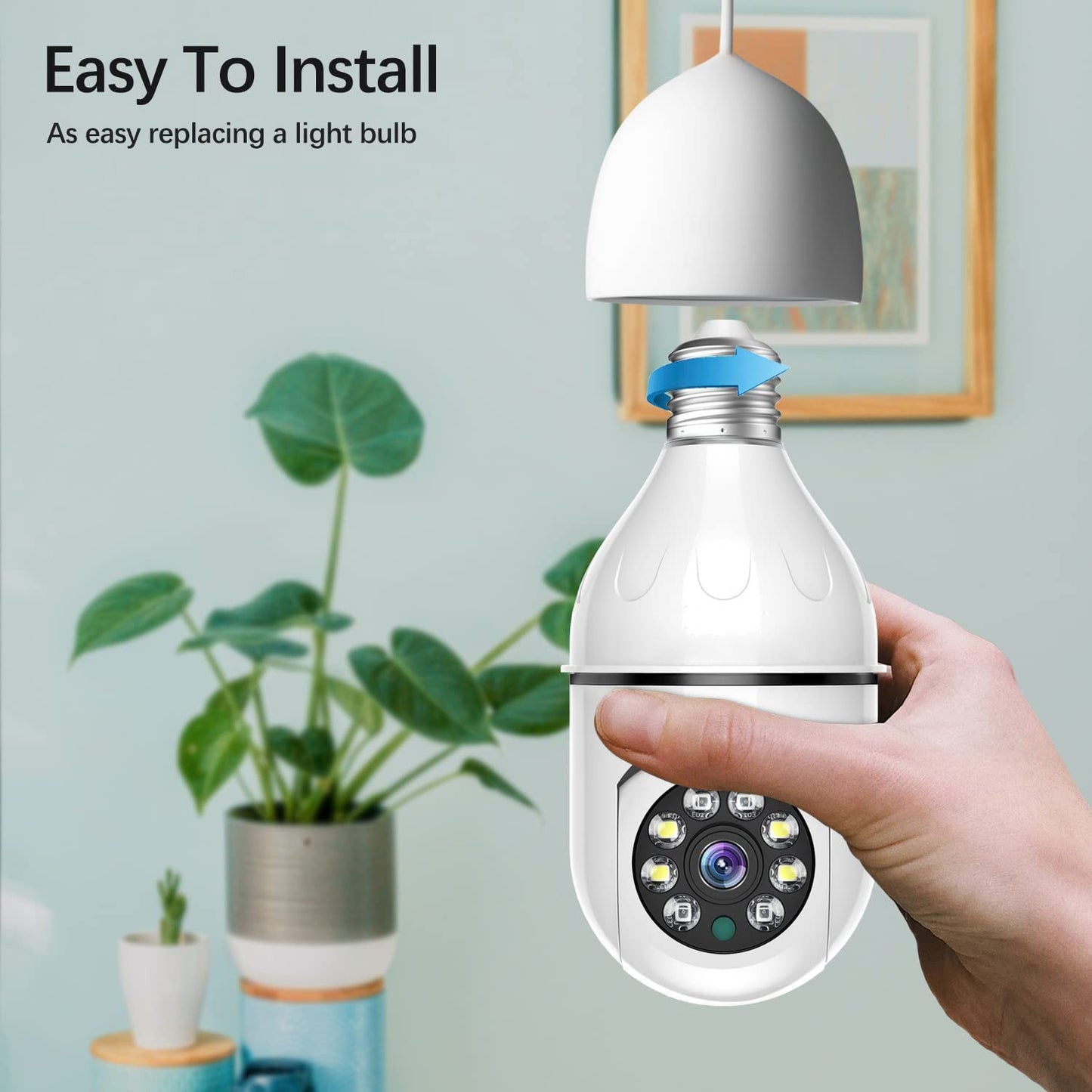 Wireless Bulb Camera Wifi E27 Bulb Camera 360 degree WiFi Security Camera Full-color High-definition Night Vision