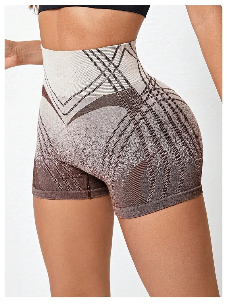 High Waist Seamless Gym Shorts for Women Mesh Breathable Compression Tummy Control Workout Athletic Exercise Seamless Shorts