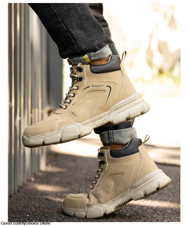 Botas de Segurança Masculinas com Biqueira de Aço Indestrutíveis para Construção Botas de Segurança à Prova de Perfurações Calçados de Trabalho Masculinos Protetores