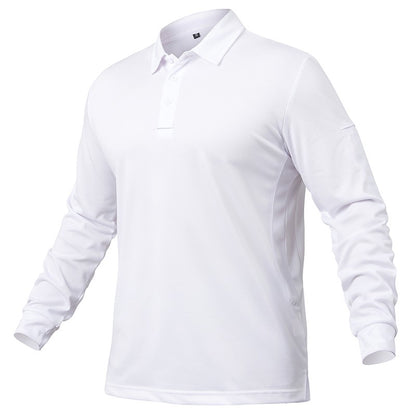 Men's Lightweight Long Sleeve Polo Shirt Performance Tactical Casual Outdoor Hiking Collared Shirts Pique Jersey Golf Shirt