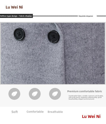 Plus Size Women's Overcoat Long Thickened Woolen Coat Long Collar Slim Fit Waist Cinched Outerwear Spring Autumn New Style Ho...