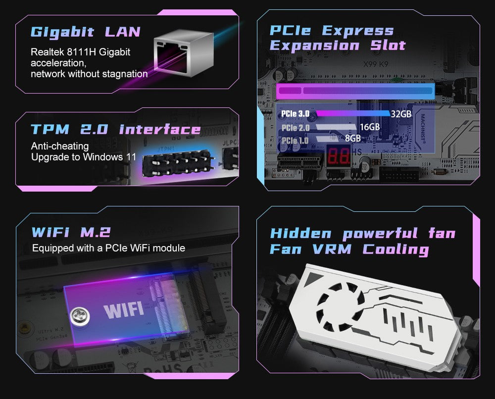 Kit de placa-mãe MACHINIST X99 com nova atualização, opcional CPU Xeon E5 2680 V4 LGA 2011-3 e 16 GB de RAM DDR4, interface NVME M.2 TPM 2.0