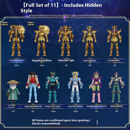 Blokees Saint Seiya Galaxy Versão 2 Bonecos de Ação Camus Hyoga Dohko Milo Shiryu Pegasus Nachi Anime Brinquedos Presentes Infantis