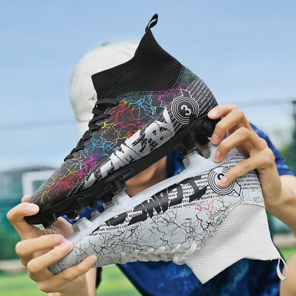 New Football Boots For Man, High Top FG/TF Soccer Shoes High Quality Kids Anti-Slip Grass Training Soccer Cleats Wide Size 31-48