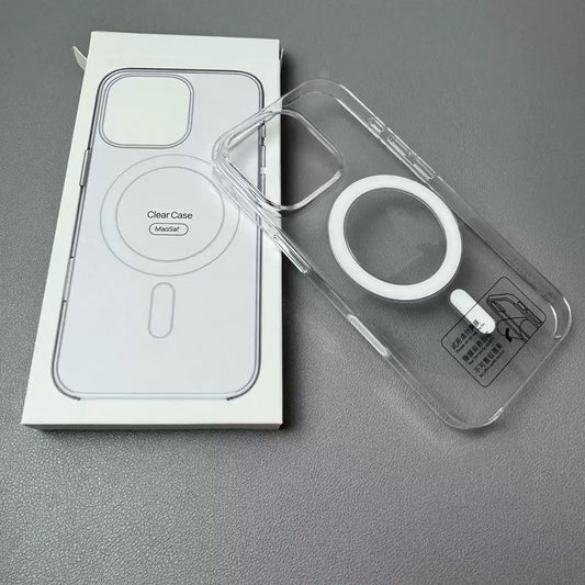 Capa Magnética Transparente de Animação Original para iPhone 17 Air 16 15 14 13 12 Pro Max, Capas para Carregamento Sem Fio Magsafe