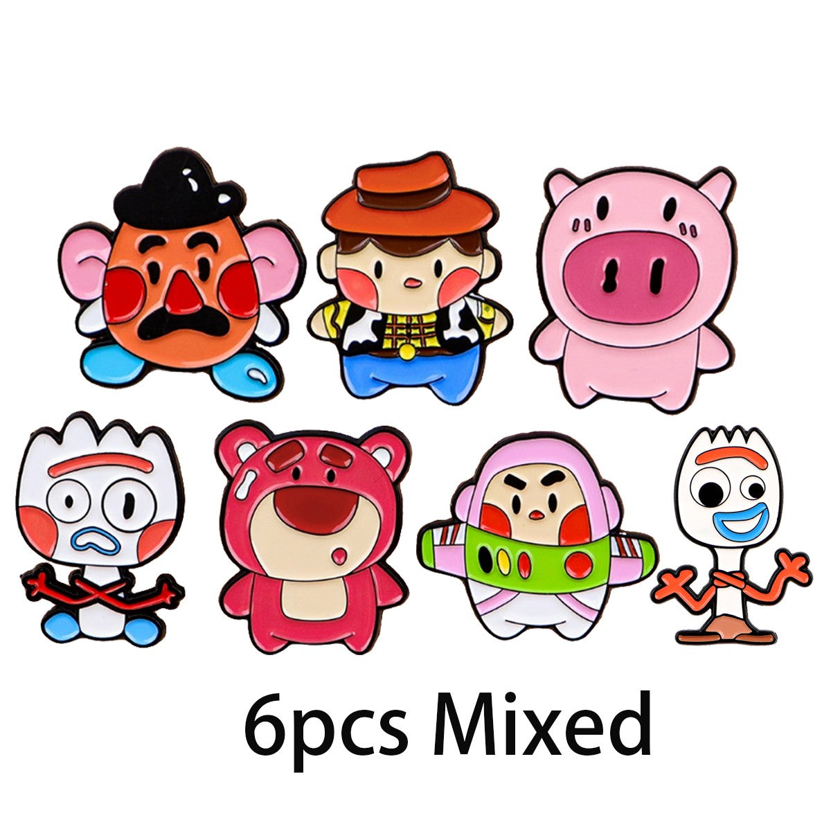 1-6 unidades/conjunto Figuras de Brinquedo de Animação Mista Broches Esmaltados Alfinetes de Lapela de Desenhos Animados Emblema em Mochilas Acessórios de Roupa Presentes
