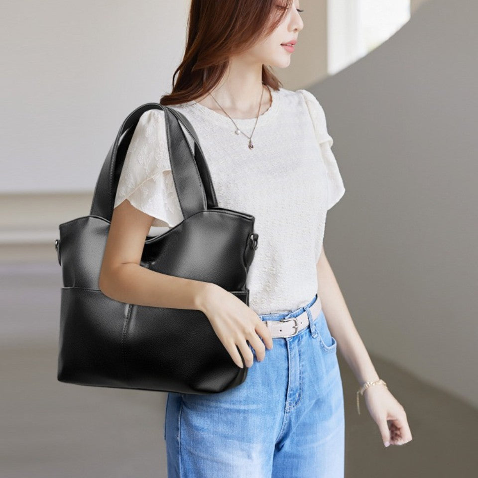 2 Sets Women Handbags Top Quality Pu Leather Luxury Large Capacity Tote Bag Ladies Crossbody Shoulder Bag Purses and HandbagsSac