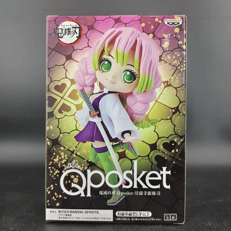 Em estoque Original Banpresto Demon Slayer Q posket Kanroji Mitsuri Action Anime figura modelo brinquedos Presente Genuíno WY