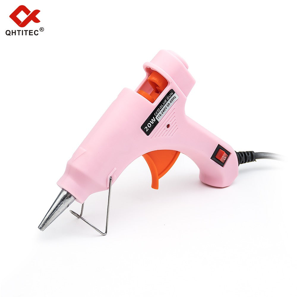 JCD Pistola de Cola Quente de 20W DIY Mini Pistolas Industriais Domésticas Ferramenta de Reparo Elétrica com Temperatura de Aquecimento com 20 Peças de Bastões de Cola de 7mm