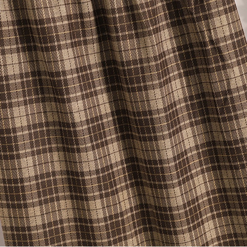 Plus Size Skirt Women 2024 Autumn Winter High Elastic Waist A Line Gray Or Khaki Plaid Skirt Korean Casual Long Skirts Womens