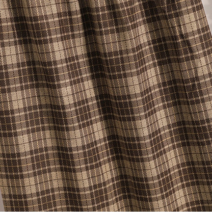 Plus Size Skirt Women 2024 Autumn Winter High Elastic Waist A Line Gray Or Khaki Plaid Skirt Korean Casual Long Skirts Womens