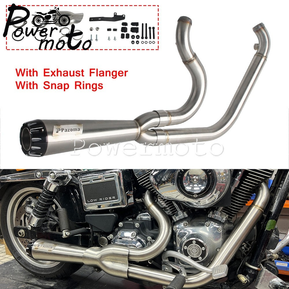 2-into-1 Full Systems Exhaust Motorcycle Complete Muffler For Harley  M8 Touring Road Glide CVO Street Electra Glide Road King