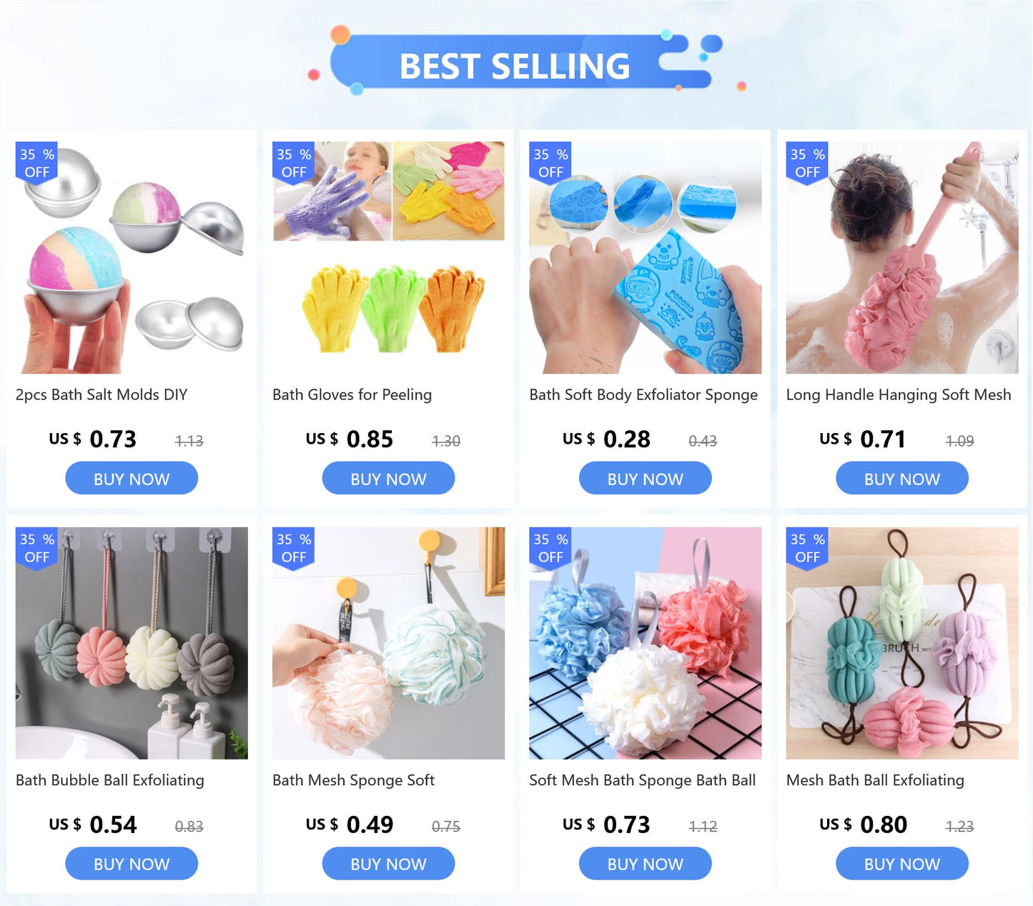 Bath Bubble Ball Exfoliating Scrubber Soft Shower Mesh Foaming Sponge Body Skin Cleaner Cleaning Tools Bathroom Accessories