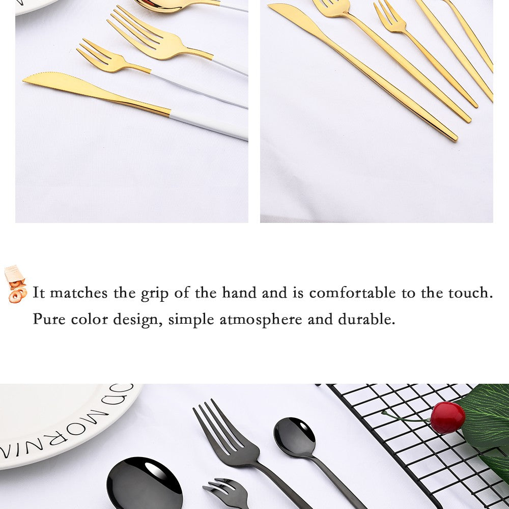 6Set/30Pcs Pink Silver Dinnerware Set Stainless Steel Knife Ckae Fork Spoon Cutlery Set Tableware Silverware Set Dropshipping