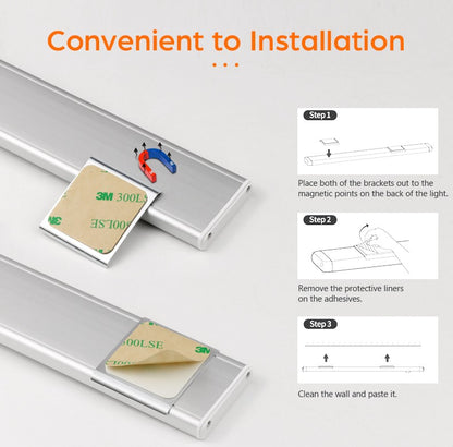 Ultra-thin USB LED Cabinet Light Hand Sweep / PIR Motion Sensor LED Rechargeable Aluminum kitchen Lamp Portable Night Lighting