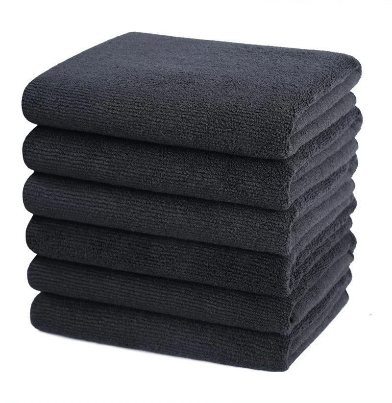 Black Microfiber Salon Hair Drying Towel Guest Used Hand Towels Hair Stylist Spa Bath Hair Drying Towel Cleaning Towel