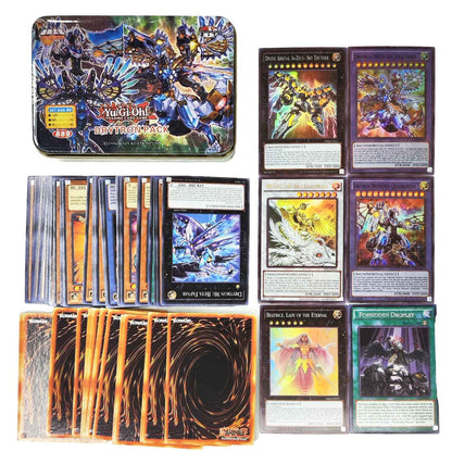 Yu Gi Oh Cards PACK DE DEUS EGÍPCIO Deck de Cartas Inglês TCG Holográfico Dourado Dragão Branco Jogo de Duelo Coleção de Cartas com Caixa de Lata