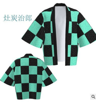 Ghost Slayer Cosplay Cloak Demon Slayer Adult and Children's Cos Set Charcoal Jilang Ni Dou Printed Clothes