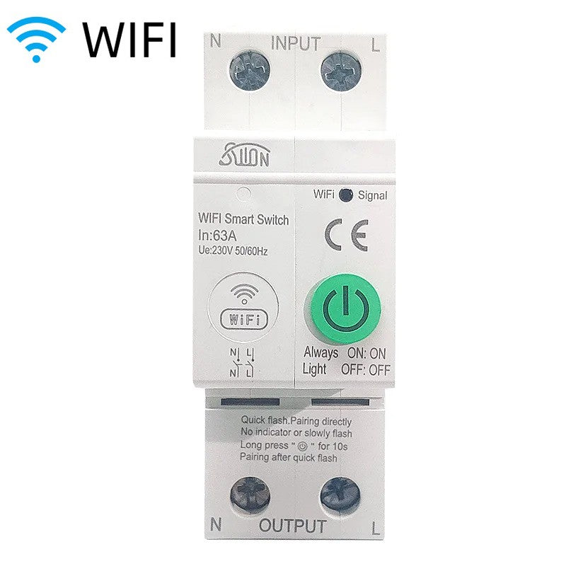WIFI/ZigBee Smart Circuit Breaker Smart Switch Power Metering Remote-Metering Circuit Breaker 1P40A 2P63A Work With Tuya Alexa