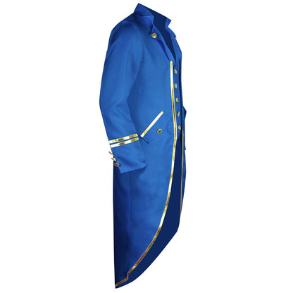 Halloween Costume Men Tuxedo Medieval Vintage Costume Male Mid-Length Punk Vintage Gilt Tuxedo Stage Performance Clothing