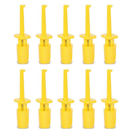 10PCS Mini Single Test Hook Clip Test Probe for Electronic Testing IC Grabber Small Size Round Crocodile Clip Hook Test Clip