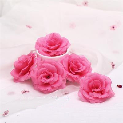 10pcs 8cm Black Artificial Rose Silk Flower Heads Decorative Flowers for Wedding Home Birthday Party New Year Banquet Decoration