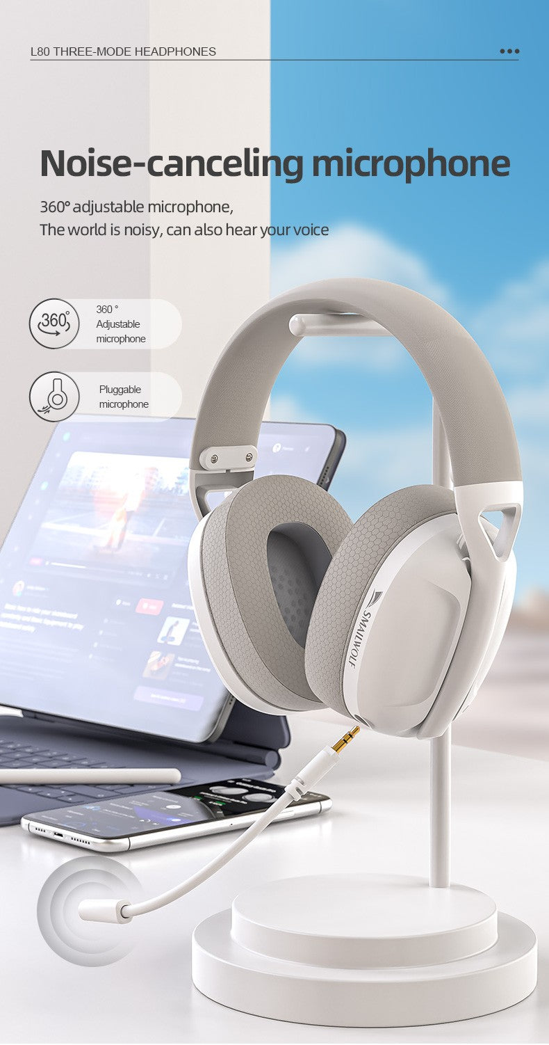 SMAILWOLF L80 Bluetooth wireless wired three-mode gaming headset laptop home lightweight headset with microphone