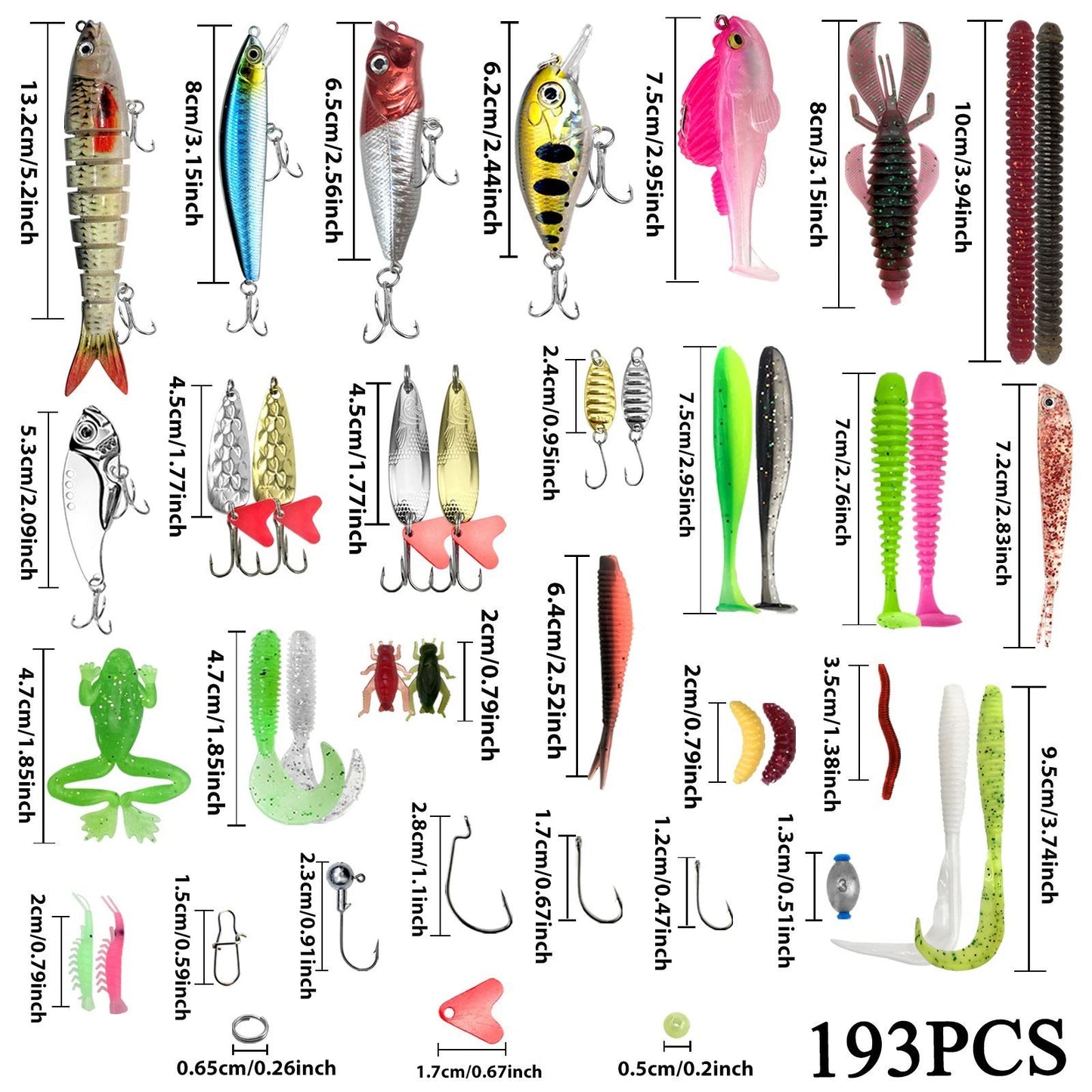 Kit de Iscas de Pesca 83/133/193/239/409 peças para Truta/Lúcio/Baixo, Conjunto de Iscas Múltiplas, Caixa de Pesca Profissional em Camadas