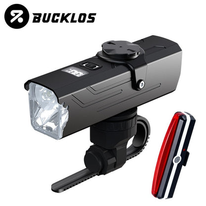 BUCKLOS 4000mAh Bicycle Lights Front with Horn Aluminium Alloy Bike Haedlight Type-C Charging Bike lights Bicycle Accessories
