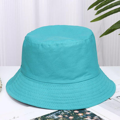 Cotton Summer Foldable Bucket Hat Unisex Women Outdoor Sunscreen Hat Pure Color Fishing Hunting Cap Men Basin Chapeau Beach Cap