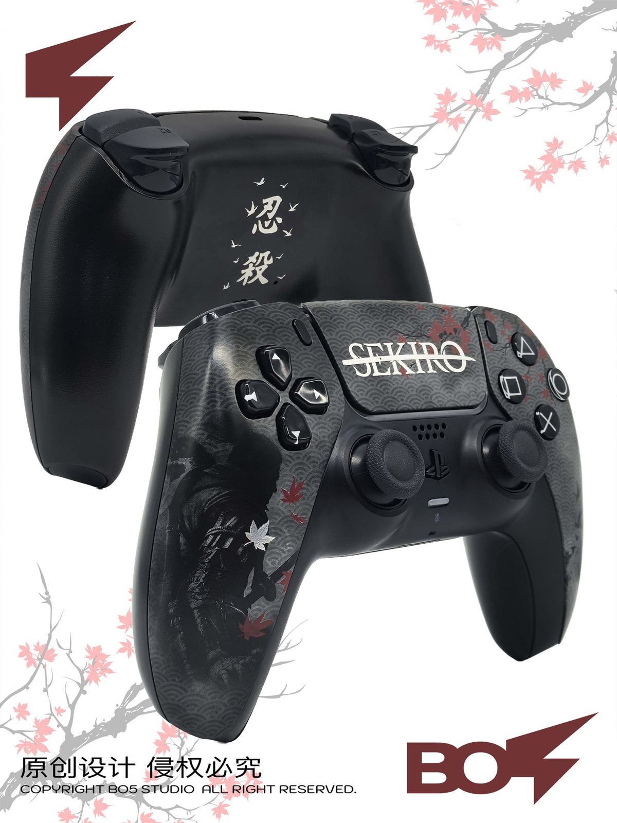 For PS5 Controller Shell, Wolf Custom Faceplate Cover with Touchpad for DualSense, Replacement for BDM-010 To 050