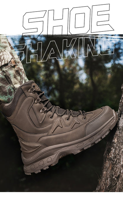 Botas masculinas de caminhada, combate ao ar livre, táticas casuais, versáteis e da moda