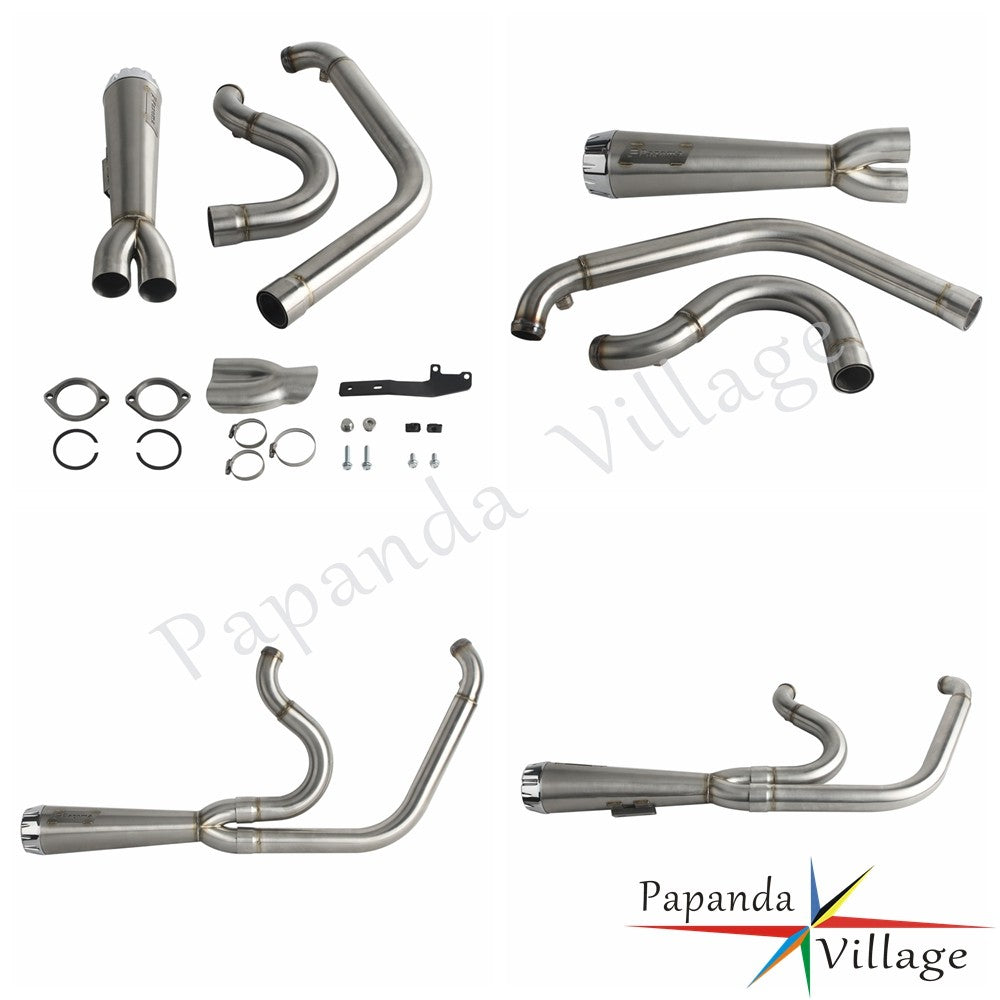 Motorcycle Full Exhaust Pipe Exhausts System Mufflers For Harley Dyna Wide Super Glide Fat Street Bob Low Rider FXDF 2006-2017