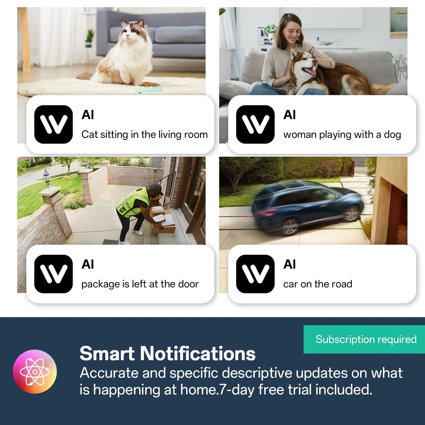 WESECUU Mini WiFi Camera Indoor 2K Security Camera for Baby Monitor Wireless USB Plug IP Surveillance AI Auto Tracking Babe Cam