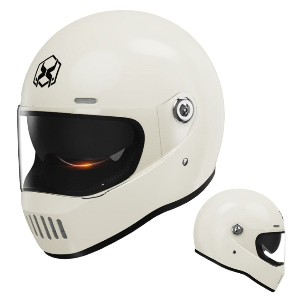 Electric Motorcycle Helmet Winter Warm HD Dual Mirror Anti-fog Retro Sun Protection Riding Full Helmet